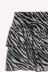 Zebra Pattern Regular Waist Tulle Mini Skirt