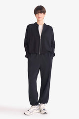 College Collar Basic Plain Zip-Up Bomber Cardigan