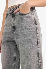 Straight Fit High Waist Long Washed Jeans