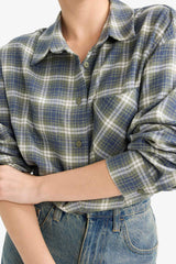 Overshirt Fit Plaid Flannel Long-Sleeve Shirt