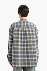 Overshirt Fit Plaid Flannel Long-Sleeve Shirt