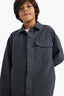 Oversize Wide Fit Polo Collar Long Sleeve Shirt For Boys