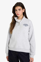 Oversize Loose Fit Half-Zip Printed Sweatshirt