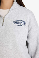 Oversize Loose Fit Half-Zip Printed Sweatshirt