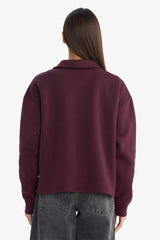 Oversize Loose Fit Polo Collar Printed Sweatshirt