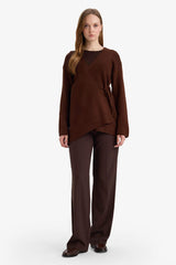 Regular Fit V-Neck Knitted Cardigan with Tie Detail