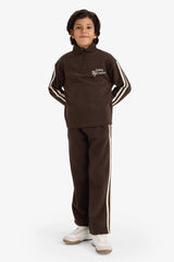 Boys Two-Piece Set: Half-Zip Printed Sweatshirt and Sweatpants