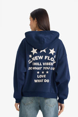 Oversize Wide Fit Hooded Sweatshirt with Back Print