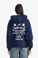 Oversize Wide Fit Hooded Sweatshirt with Back Print