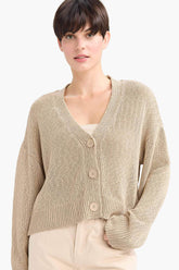 Relax Fit V-Neck Buttoned Knit Cardigan