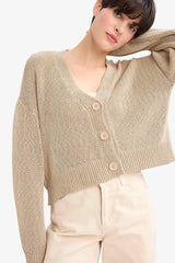 Relax Fit V-Neck Buttoned Knit Cardigan