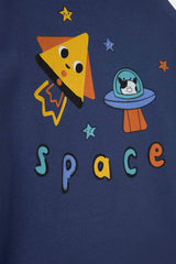 Baby Boy Pajama Set, Space Print, Long-Sleeved Cotton Top and Long Bottoms