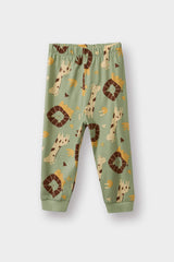 Baby Boy Pajama Set Safari Print Long-Sleeved Cotton Top and Long Bottoms