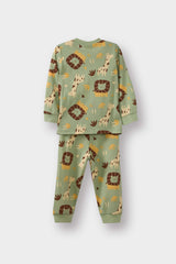 Baby Boy Pajama Set Safari Print Long-Sleeved Cotton Top and Long Bottoms