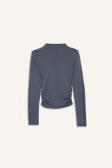 Fitted Half Turtleneck Long Sleeve Blouse