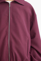 Jacket Collar Taffeta Zip-Up Bomber Jacket