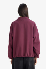 Jacket Collar Taffeta Zip-Up Bomber Jacket