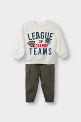 Baby Boy 2-Piece Set: Printed Sweatshirt and Pants