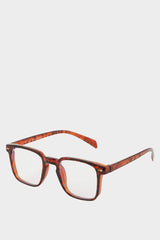 Womens Blue Lens Blue Leopard Frame Glasses