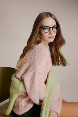 Womens Blue Lens Black Frame Glasses