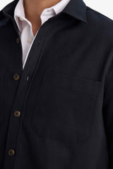 Regular Fit Polo Collar Gabardine Long-Sleeve Shirt