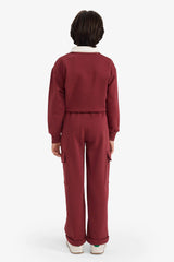 Boys Loose Fit Cargo Pocket Sweatpants with Elastic Waistband