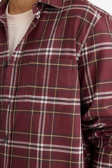 Regular Fit Polo Collar Flannel Long-Sleeve Shirt