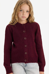 Girls Buttoned Knit Cardigan