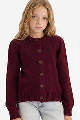 Girls Buttoned Knit Cardigan