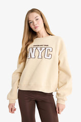 Regular Fit Crew Neck Printed Sweatshirt