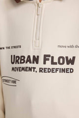 Boys Polo Collar Printed Sweatshirt with Soft Fleece Lining