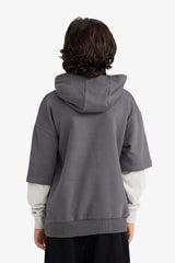 Boys Hooded Printed Sweatshirt with Soft Fleece Lining