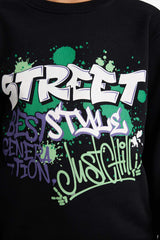 Boys Crew Neck Printed Sweatshirt with Soft Fleece Lining