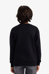 Boys Crew Neck Printed Sweatshirt with Soft Fleece Lining