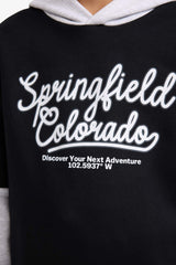 Boys Hooded Printed Sweatshirt with Soft Fleece Lining