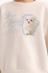 Girls Two-Piece Set: Printed Sweatshirt and Sweatpants