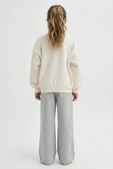 Girls Two-Piece Set: Printed Sweatshirt and Sweatpants