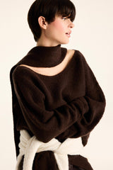 Regular Fit Boat Neck Knitted Sweater