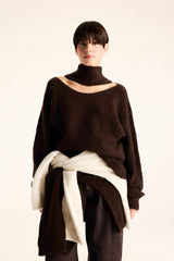 Regular Fit Boat Neck Knitted Sweater