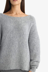 Regular Fit Boat Neck Knitted Sweater