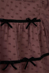 Baby Girl Christmas Themed Polka Dot Long-Sleeved Tulle Dress with Bow Detail