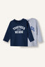 Oversize Printed 2-Pack Long-Sleeve T-Shirts For Baby Boys