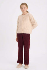 Girls Buttoned Cardigan