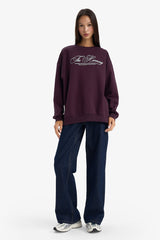 Oversize Loose Fit Crew Neck Printed Sweatshirt