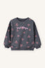Oversize Loose Fit Crew Neck Patterned Sweatshirt For Baby Girls