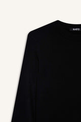 Regular Fit Crew Neck Slit Basic Plain Knitwear Sweater Tunic