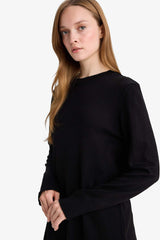 Regular Fit Crew Neck Slit Basic Plain Knitwear Sweater Tunic