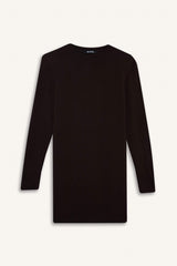 Regular Fit Crew Neck Slit Basic Plain Knitwear Sweater Tunic