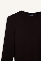 Regular Fit Crew Neck Slit Basic Plain Knitwear Sweater Tunic