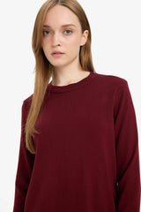 Regular Fit Crew Neck Slit Basic Plain Knitwear Sweater Tunic